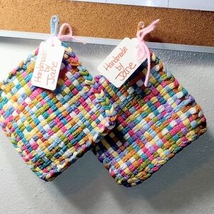 Confetti Colorful Handmade Set Of 2 Traditional Size Potholders